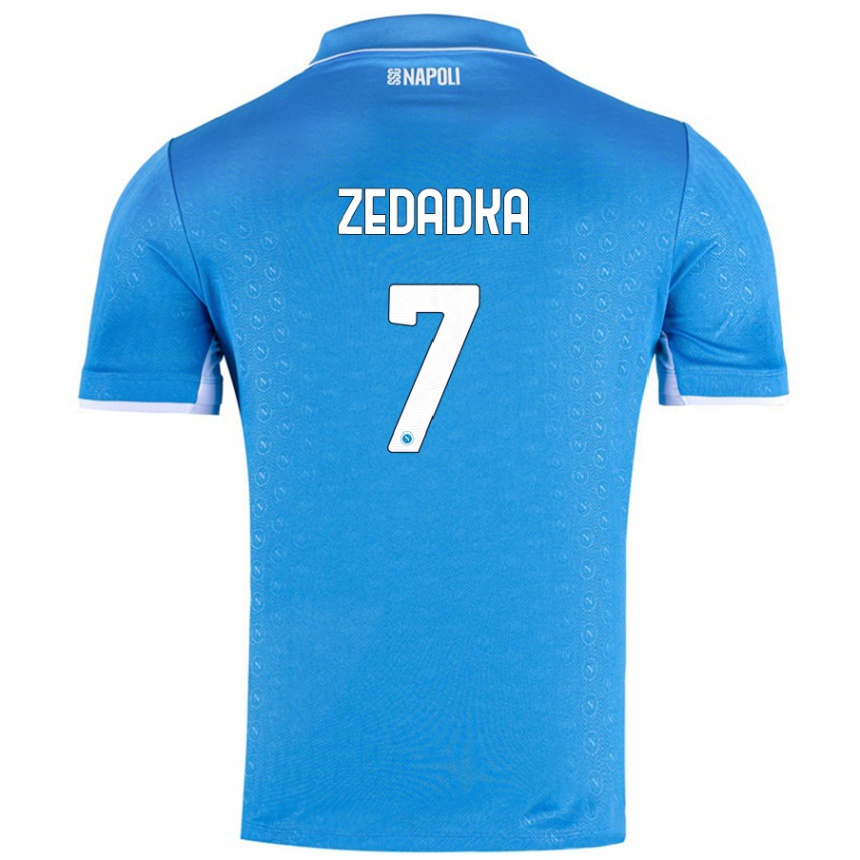 Niño Fútbol Camiseta Karim Zedadka #7 Azul Cielo 1ª Equipación 2024/25