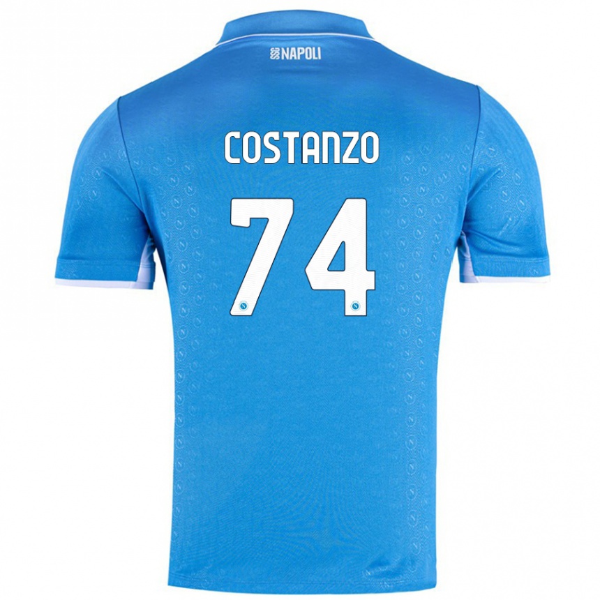 Niño Fútbol Camiseta Davide Costanzo #74 Azul Cielo 1ª Equipación 2024/25