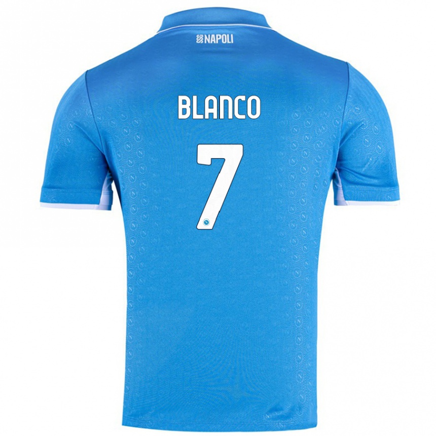 Niño Fútbol Camiseta Gimena Blanco #7 Azul Cielo 1ª Equipación 2024/25