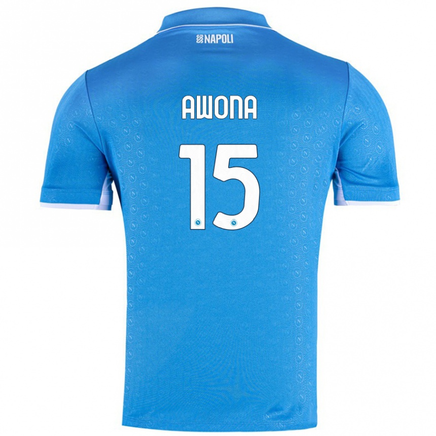 Niño Fútbol Camiseta Aurelle Awona #15 Azul Cielo 1ª Equipación 2024/25