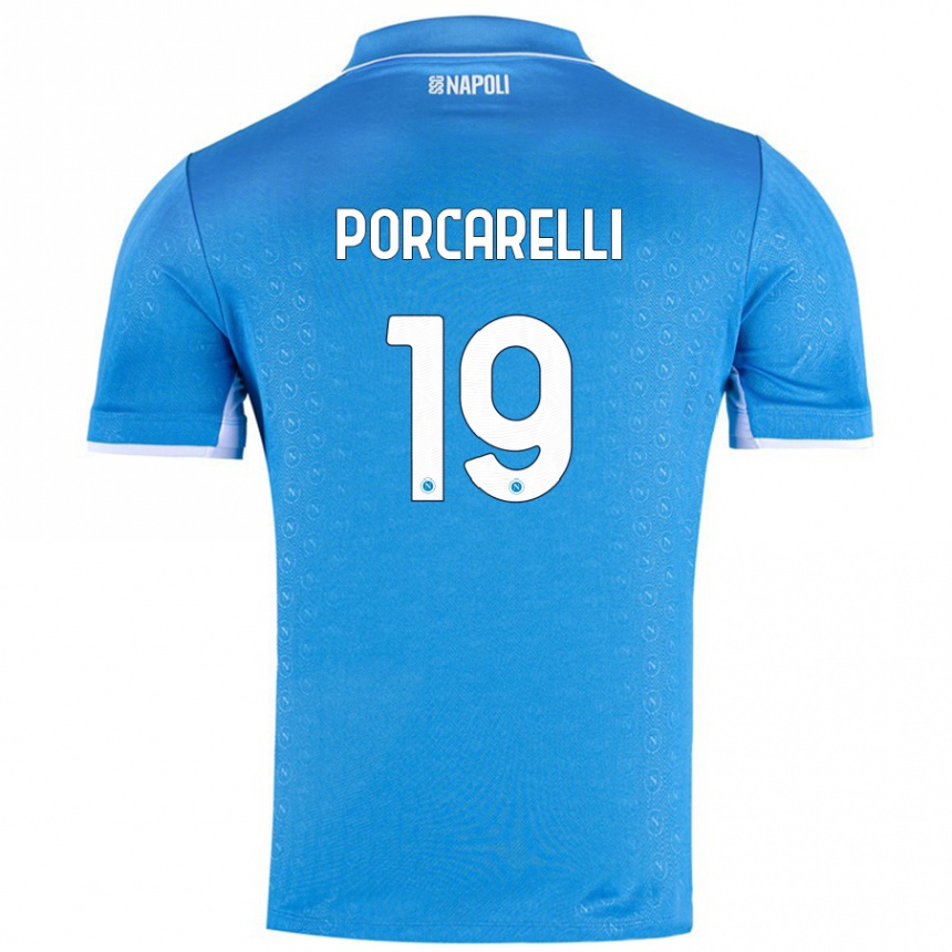 Niño Fútbol Camiseta Maddelena Porcarelli #19 Azul Cielo 1ª Equipación 2024/25