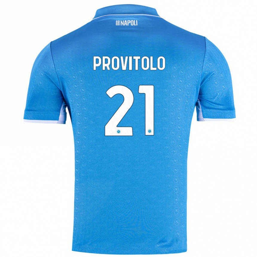 Niño Fútbol Camiseta Vincenzo Provitolo #21 Azul Cielo 1ª Equipación 2024/25