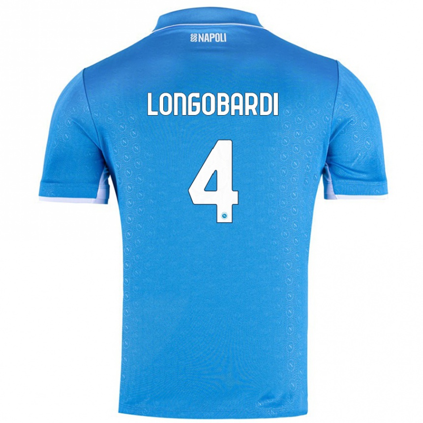 Niño Fútbol Camiseta Salvatore Longobardi #4 Azul Cielo 1ª Equipación 2024/25