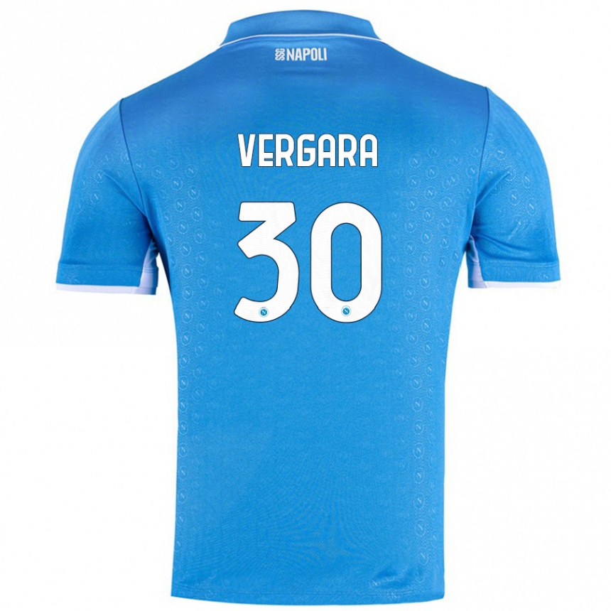 Niño Fútbol Camiseta Antonio Vergara #30 Azul Cielo 1ª Equipación 2024/25