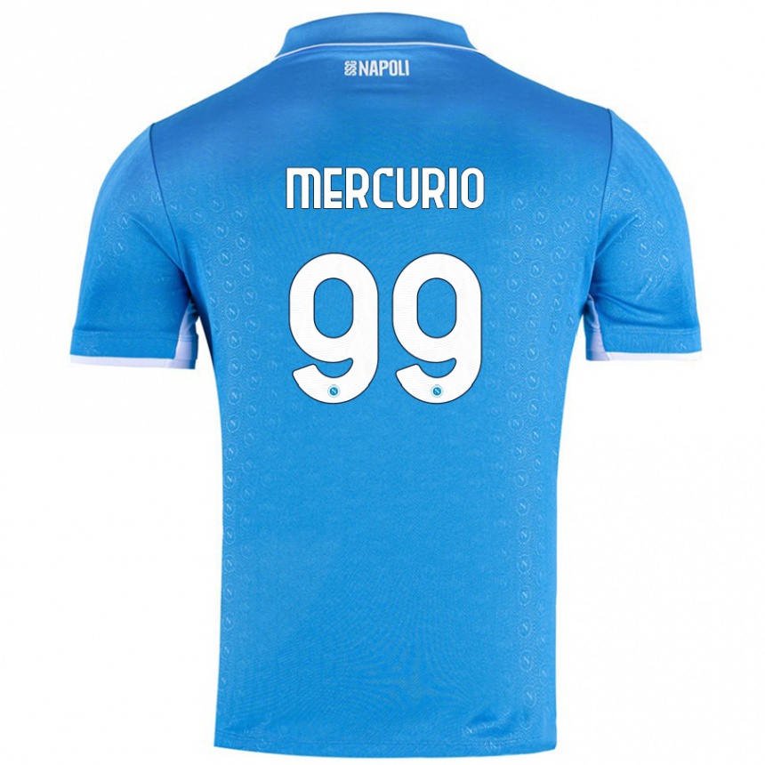 Niño Fútbol Camiseta Giovanni Mercurio #99 Azul Cielo 1ª Equipación 2024/25