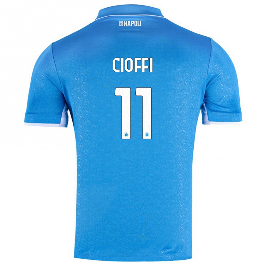 Niño Fútbol Camiseta Antonio Cioffi #11 Azul Cielo 1ª Equipación 2024/25