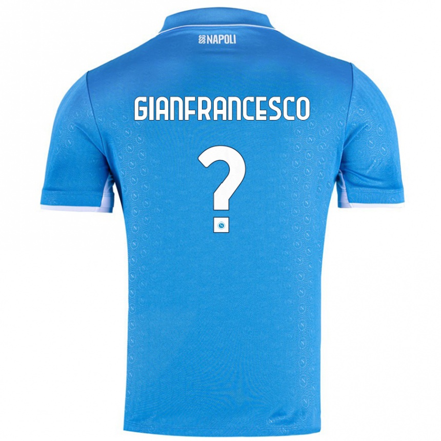 Niño Fútbol Camiseta Sergio Gianfrancesco #0 Azul Cielo 1ª Equipación 2024/25