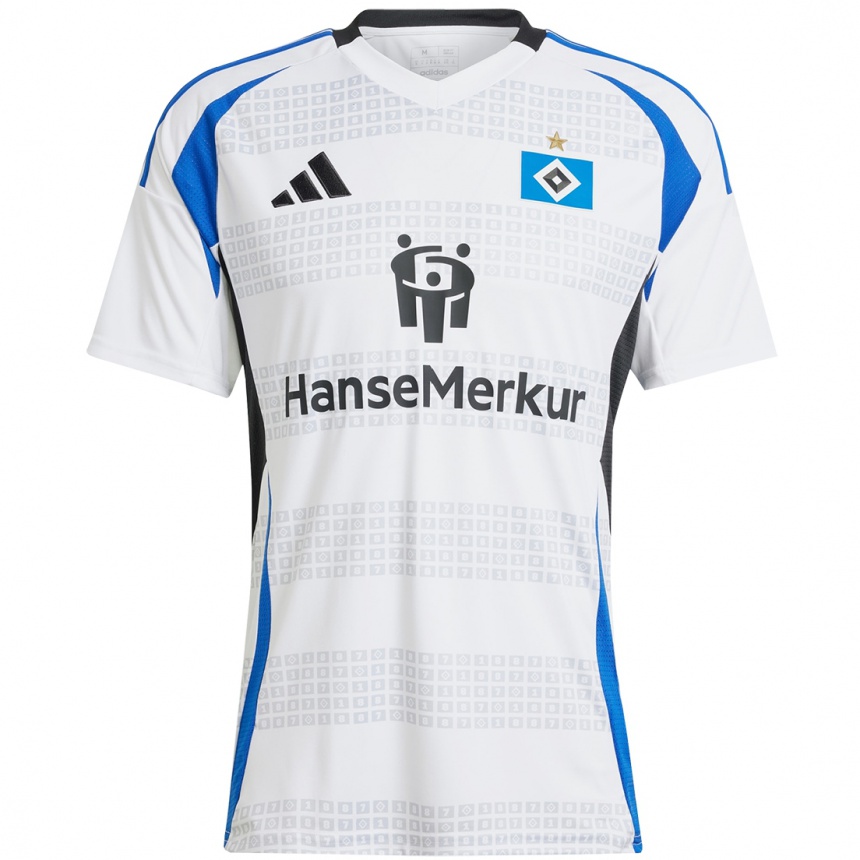 Niño Fútbol Camiseta Matheo Raab #19 Blanco Azul 1ª Equipación 2024/25