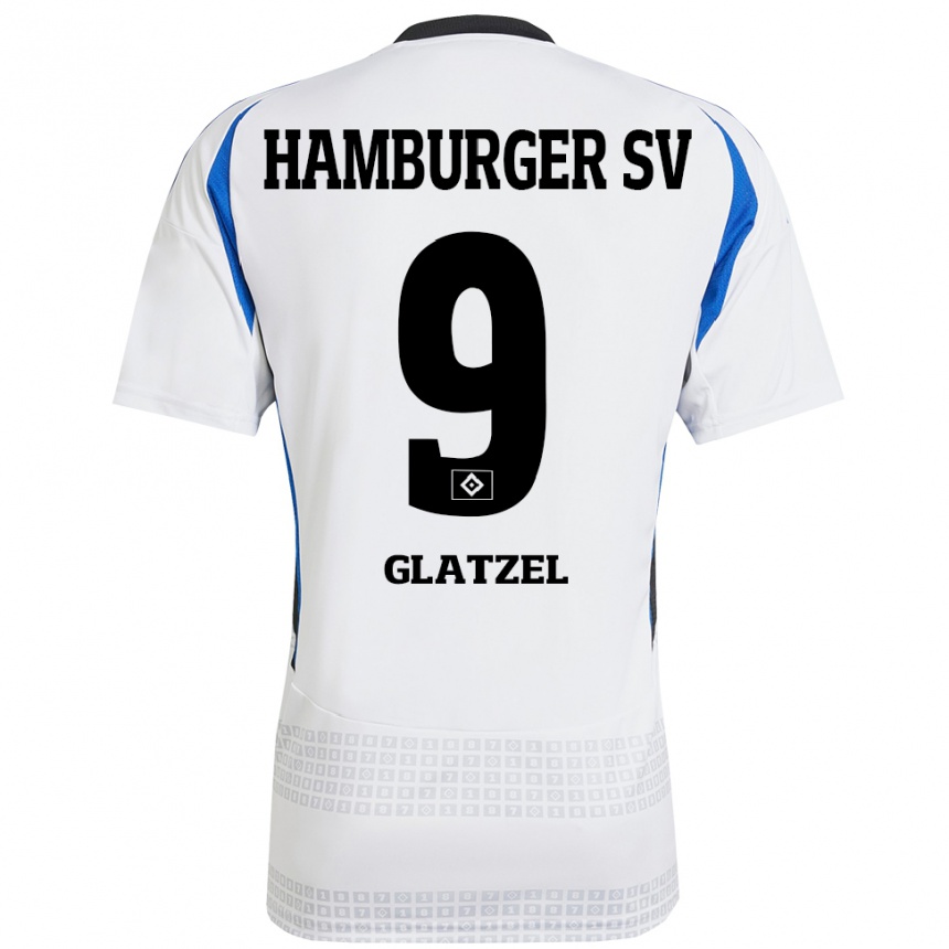 Niño Fútbol Camiseta Robert Glatzel #9 Blanco Azul 1ª Equipación 2024/25