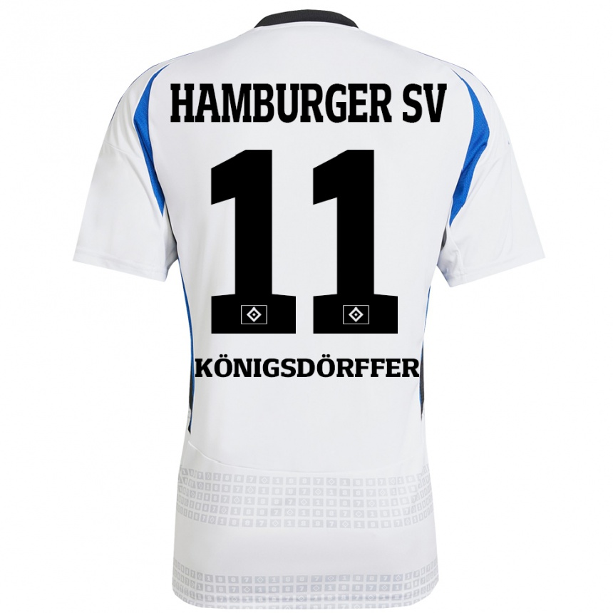 Niño Fútbol Camiseta Ransford Königsdörffer #11 Blanco Azul 1ª Equipación 2024/25