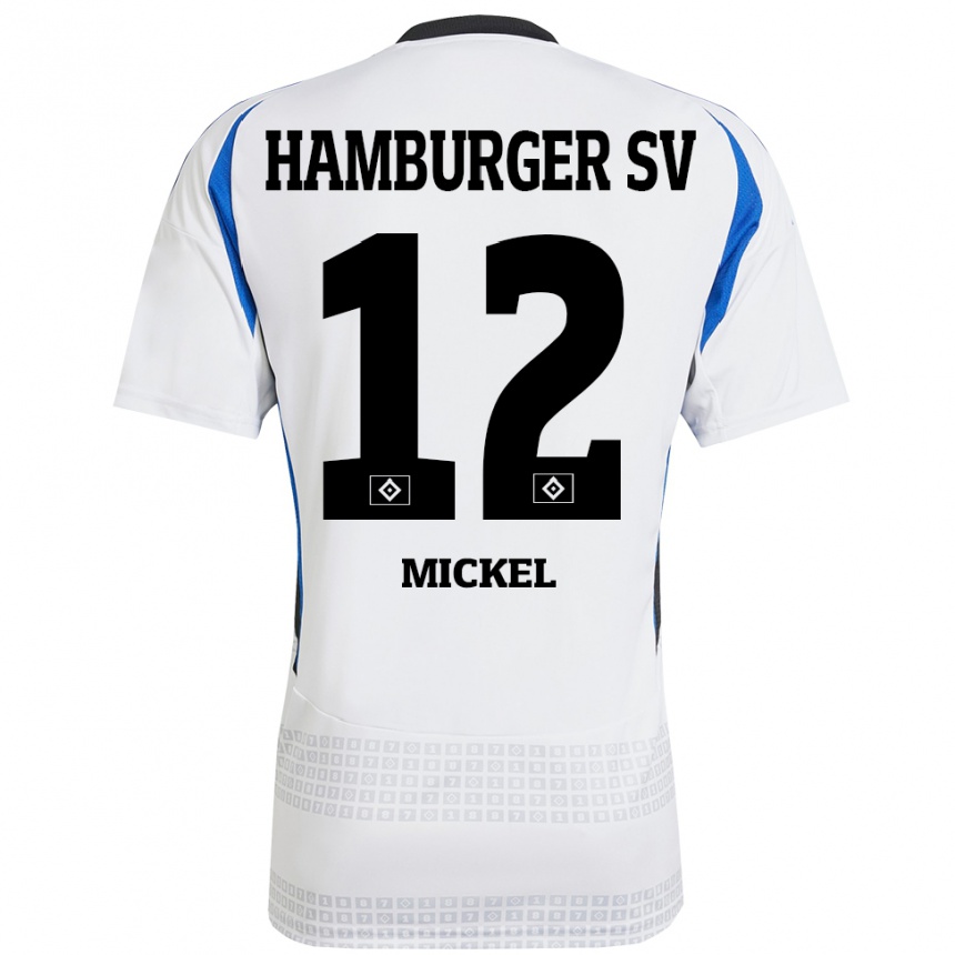 Niño Fútbol Camiseta Tom Mickel #12 Blanco Azul 1ª Equipación 2024/25