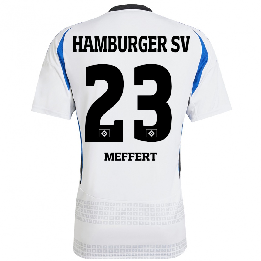 Niño Fútbol Camiseta Jonas Meffert #23 Blanco Azul 1ª Equipación 2024/25