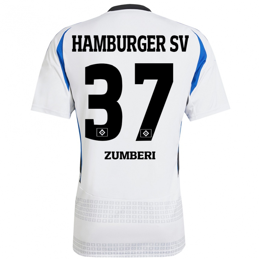 Niño Fútbol Camiseta Valon Zumberi #37 Blanco Azul 1ª Equipación 2024/25