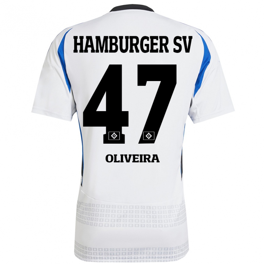 Niño Fútbol Camiseta Nicolas Oliveira #47 Blanco Azul 1ª Equipación 2024/25