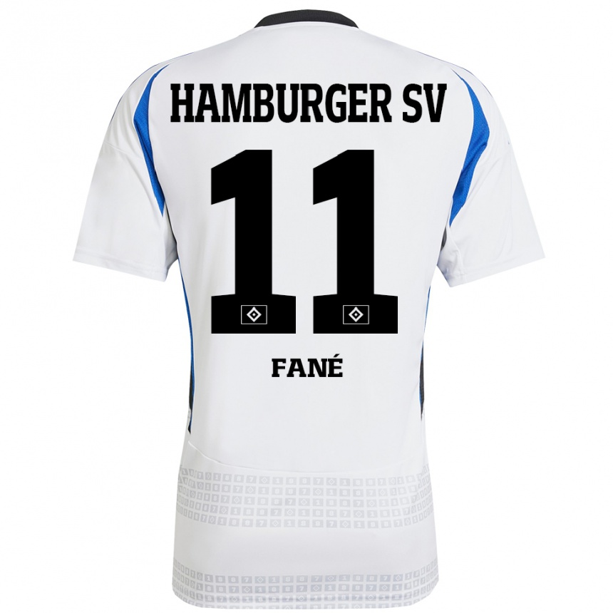 Niño Fútbol Camiseta Sidi Fané #11 Blanco Azul 1ª Equipación 2024/25