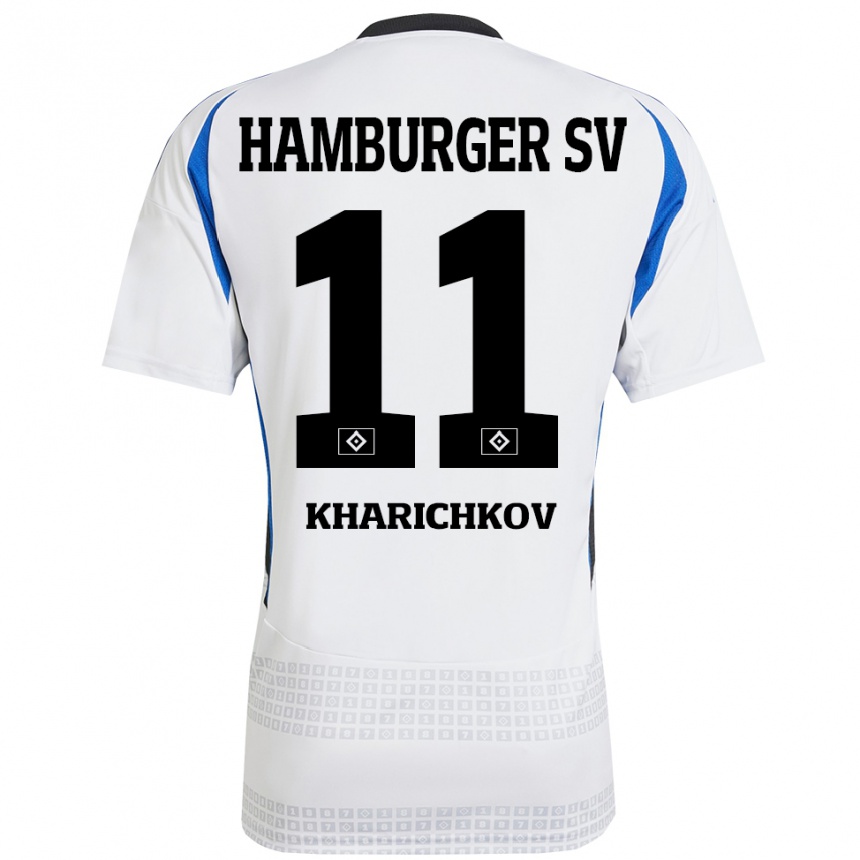 Niño Fútbol Camiseta Valentyn Kharichkov #11 Blanco Azul 1ª Equipación 2024/25