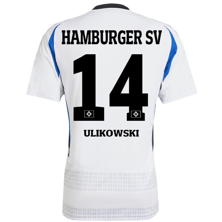 Niño Fútbol Camiseta Felix Ulikowski #14 Blanco Azul 1ª Equipación 2024/25