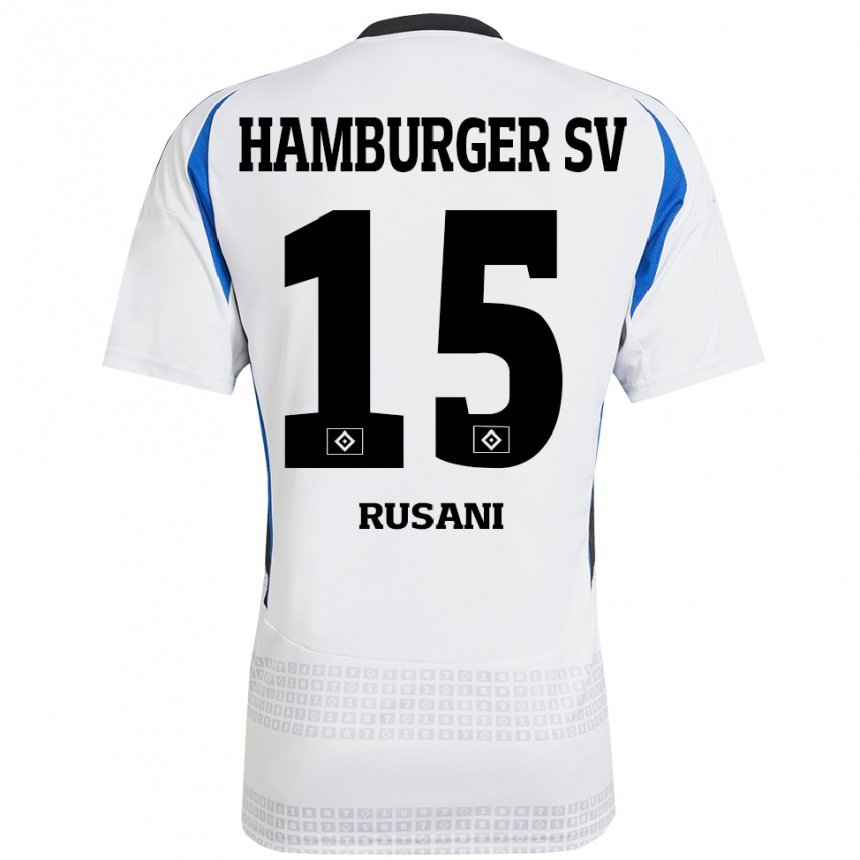 Niño Fútbol Camiseta Yasin Rusani #15 Blanco Azul 1ª Equipación 2024/25