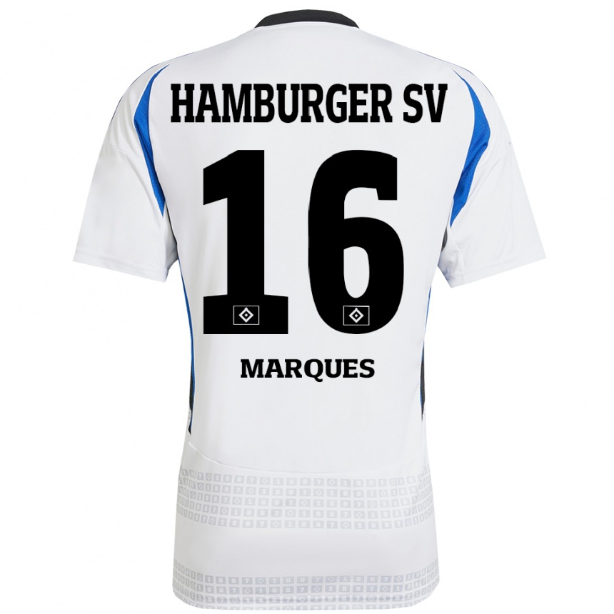 Niño Fútbol Camiseta Alex Da Graca Marques #16 Blanco Azul 1ª Equipación 2024/25