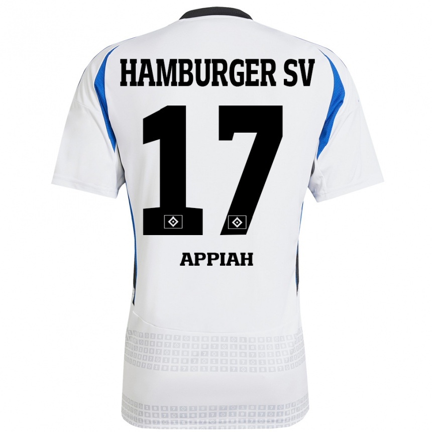 Niño Fútbol Camiseta Emmanuel Appiah #17 Blanco Azul 1ª Equipación 2024/25