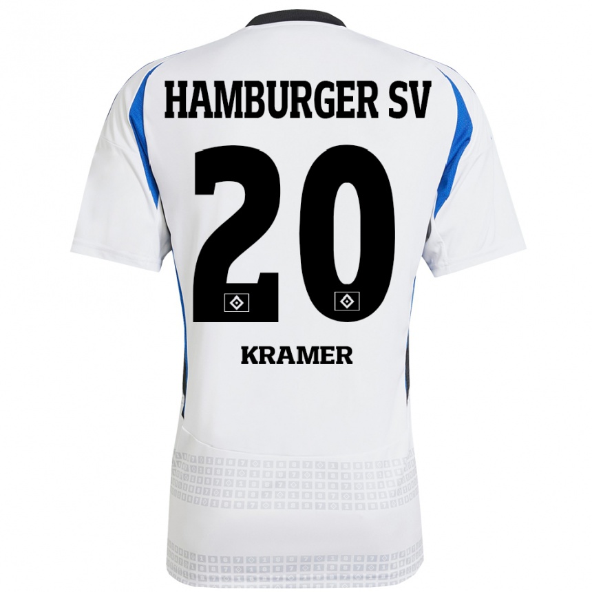 Niño Fútbol Camiseta Timon Kramer #20 Blanco Azul 1ª Equipación 2024/25