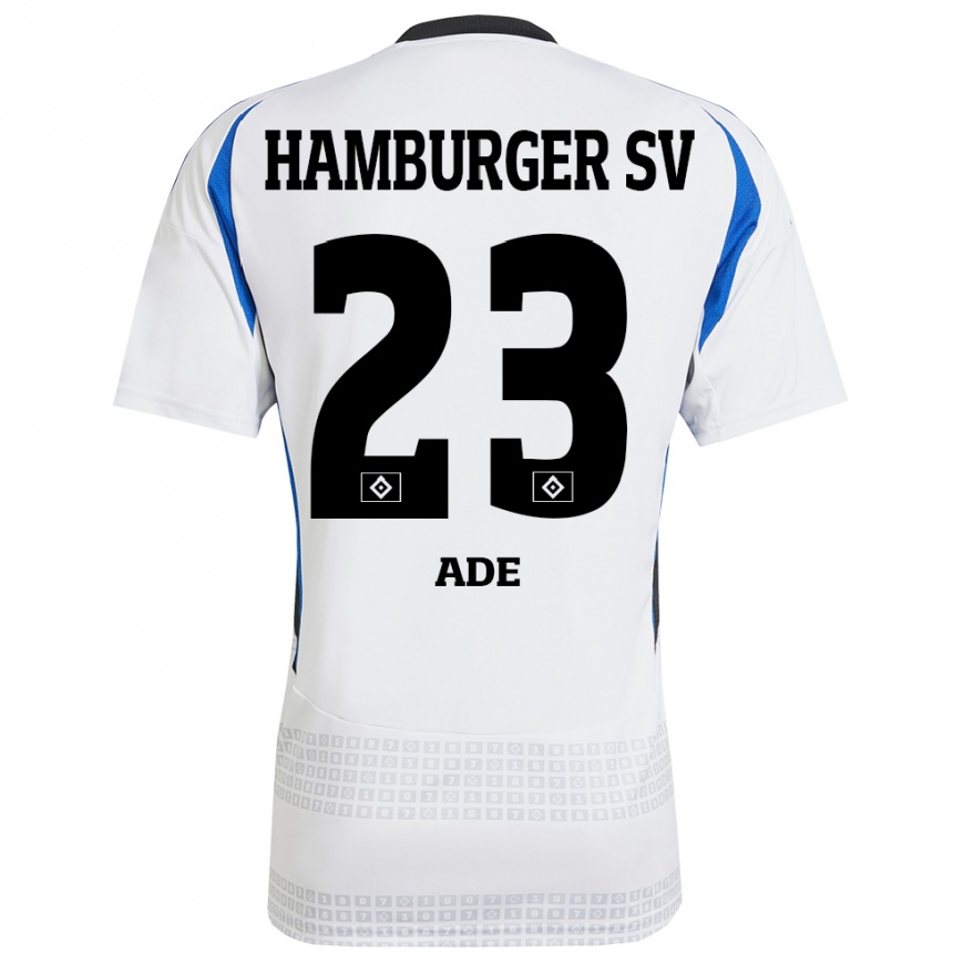 Niño Fútbol Camiseta Jeremy Ade #23 Blanco Azul 1ª Equipación 2024/25