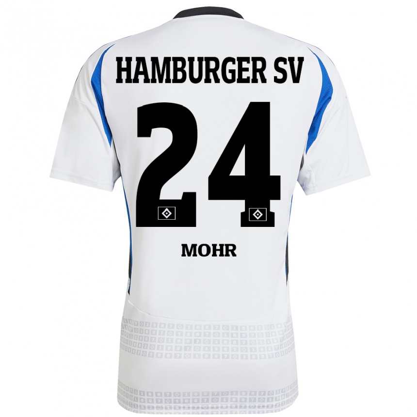 Niño Fútbol Camiseta Jannik Mohr #24 Blanco Azul 1ª Equipación 2024/25