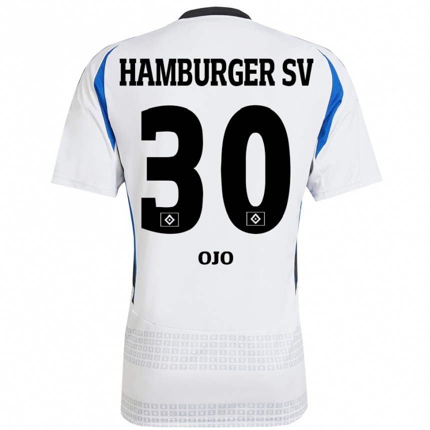 Niño Fútbol Camiseta Kelvin Ojo #30 Blanco Azul 1ª Equipación 2024/25