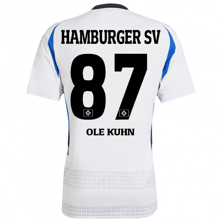 Niño Fútbol Camiseta Niklas Ole Kühn #87 Blanco Azul 1ª Equipación 2024/25