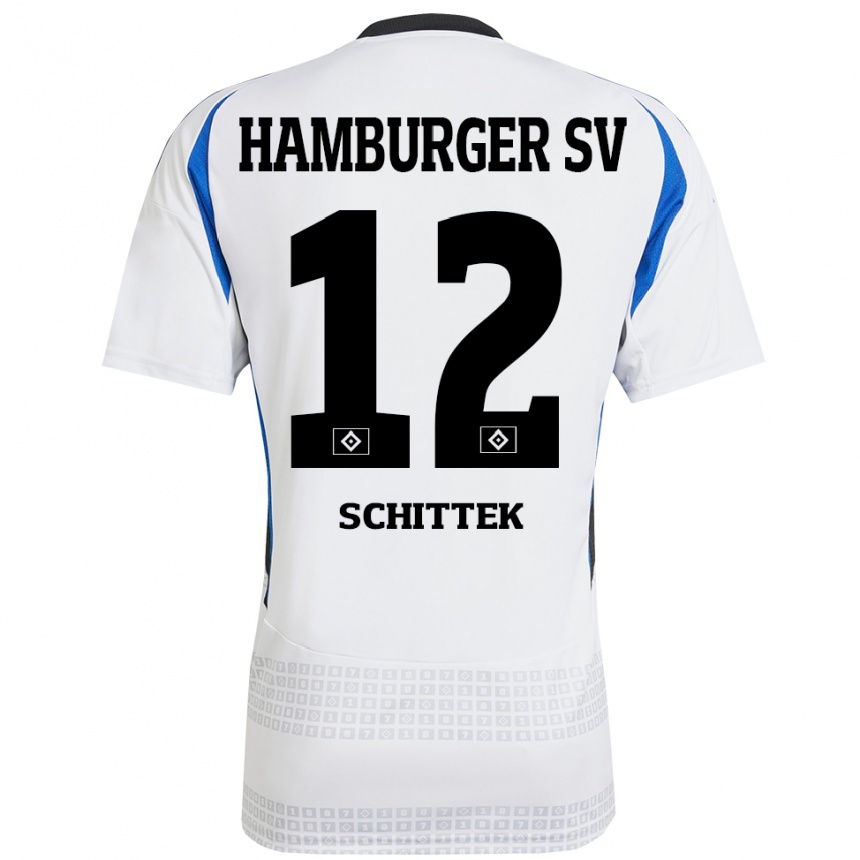 Niño Fútbol Camiseta Irma Schittek #12 Blanco Azul 1ª Equipación 2024/25