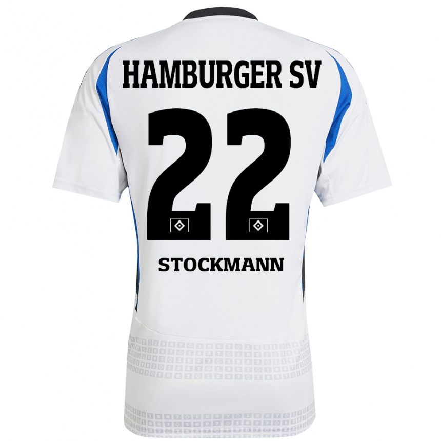 Niño Fútbol Camiseta Sarah Stöckmann #22 Blanco Azul 1ª Equipación 2024/25