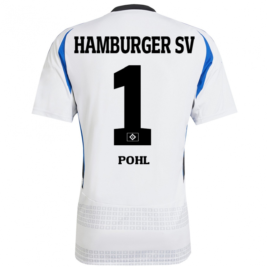 Niño Fútbol Camiseta Christina Pohl #1 Blanco Azul 1ª Equipación 2024/25