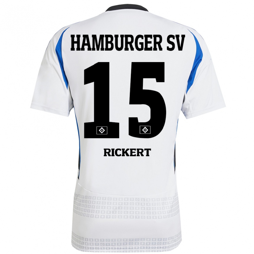 Niño Fútbol Camiseta Manja Rickert #15 Blanco Azul 1ª Equipación 2024/25