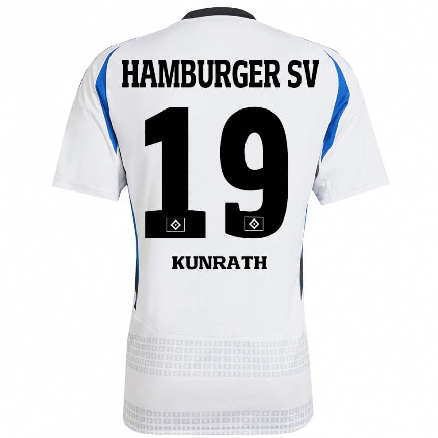 Niño Fútbol Camiseta Lina Kunrath #19 Blanco Azul 1ª Equipación 2024/25