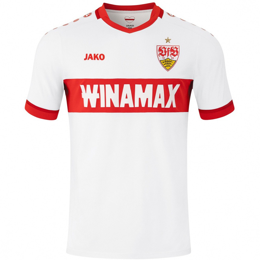 Niño Fútbol Camiseta Frans Krätzig #13 Blanco Rojo 1ª Equipación 2024/25