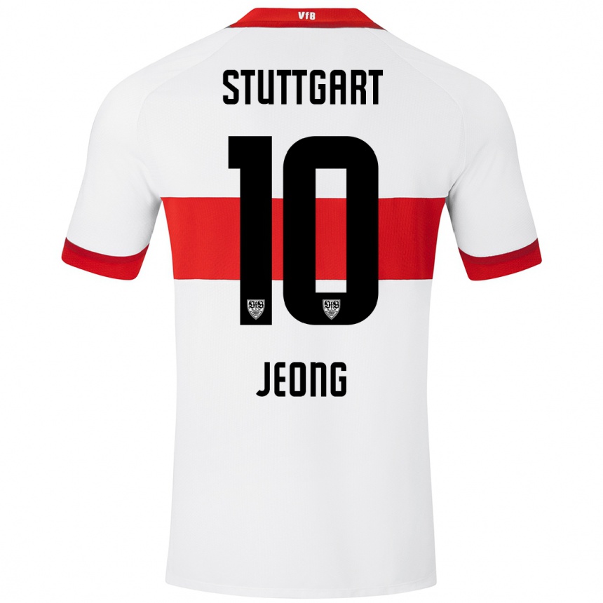 Niño Fútbol Camiseta Woo-Yeong Jeong #10 Blanco Rojo 1ª Equipación 2024/25