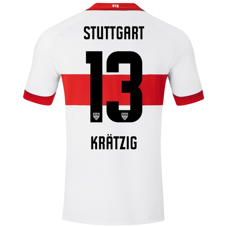 Niño Fútbol Camiseta Frans Krätzig #13 Blanco Rojo 1ª Equipación 2024/25