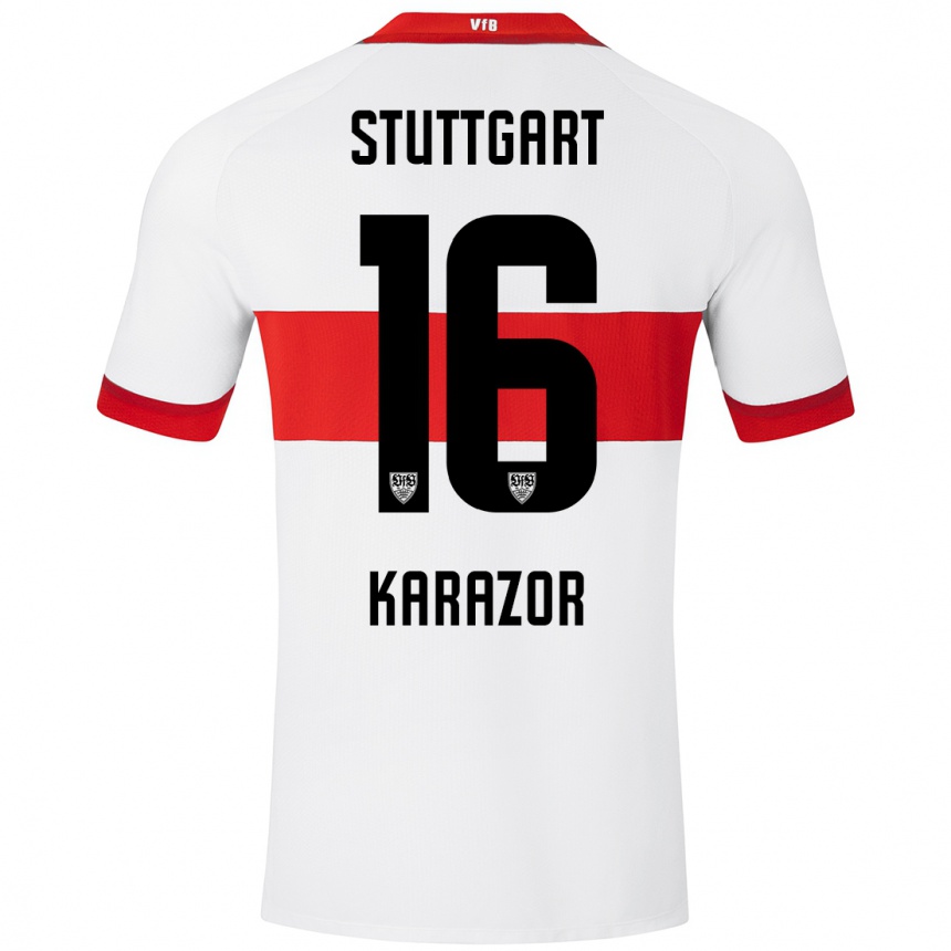 Niño Fútbol Camiseta Atakan Karazor #16 Blanco Rojo 1ª Equipación 2024/25