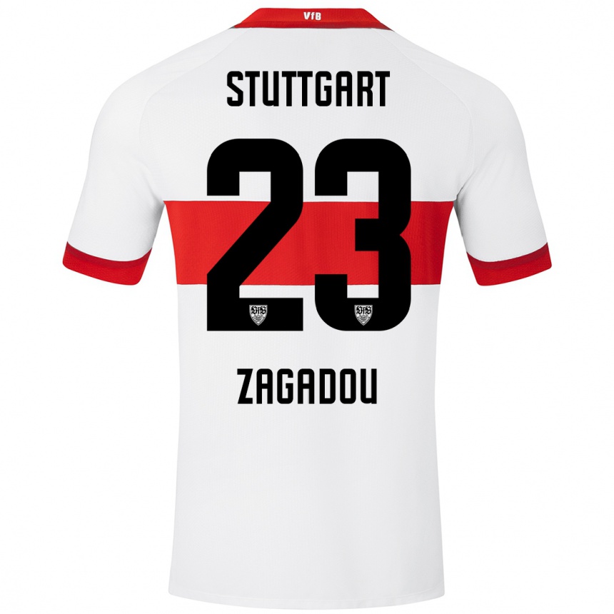 Niño Fútbol Camiseta Dan-Axel Zagadou #23 Blanco Rojo 1ª Equipación 2024/25