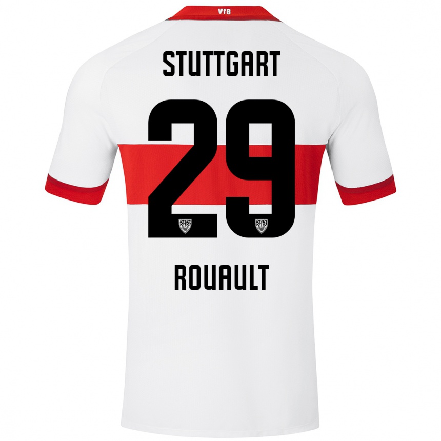 Niño Fútbol Camiseta Anthony Rouault #29 Blanco Rojo 1ª Equipación 2024/25