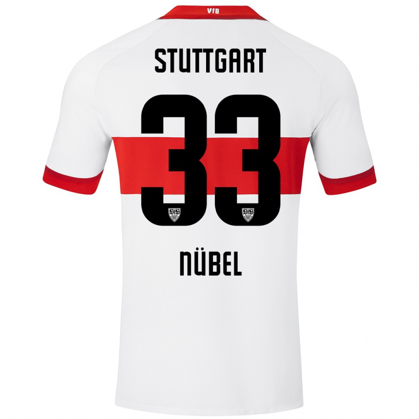 Niño Fútbol Camiseta Alexander Nübel #33 Blanco Rojo 1ª Equipación 2024/25