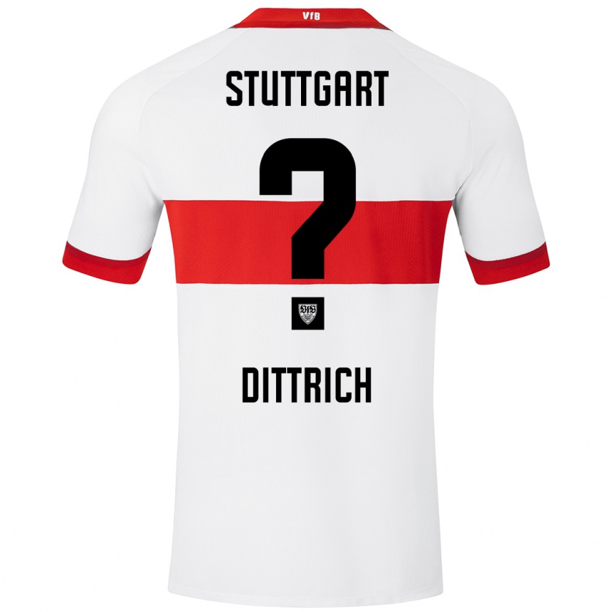 Niño Fútbol Camiseta Robin Dittrich #0 Blanco Rojo 1ª Equipación 2024/25