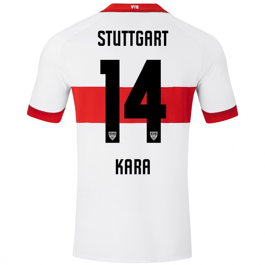 Niño Fútbol Camiseta Semih Kara #14 Blanco Rojo 1ª Equipación 2024/25