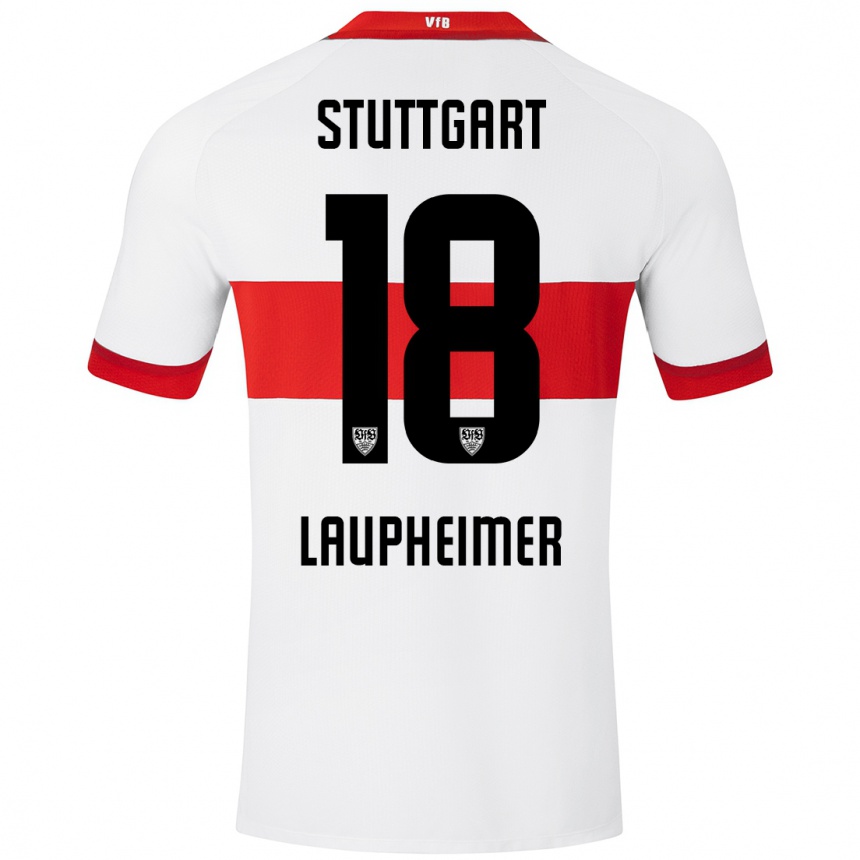 Niño Fútbol Camiseta Lukas Laupheimer #18 Blanco Rojo 1ª Equipación 2024/25