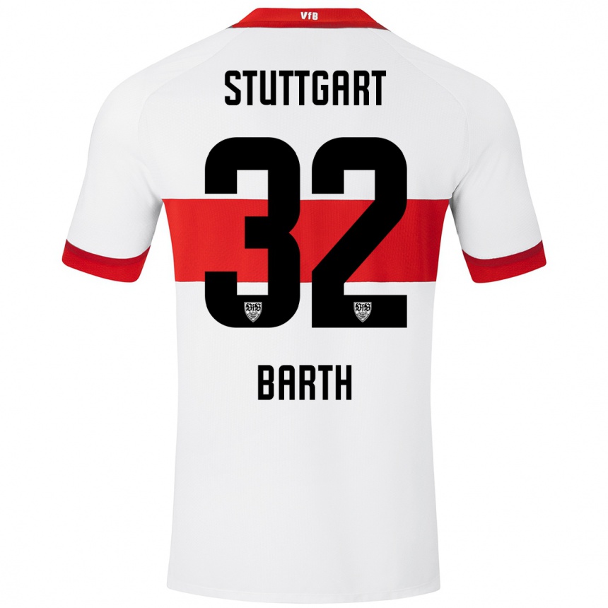 Niño Fútbol Camiseta Tom Barth #32 Blanco Rojo 1ª Equipación 2024/25