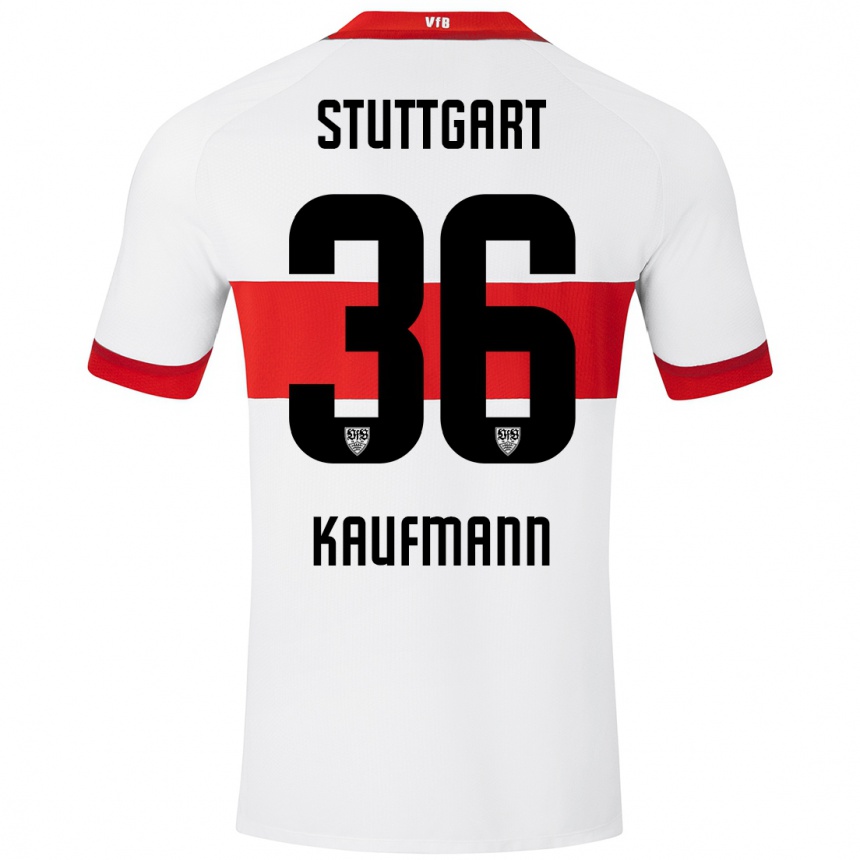 Niño Fútbol Camiseta Tino Kaufmann #36 Blanco Rojo 1ª Equipación 2024/25