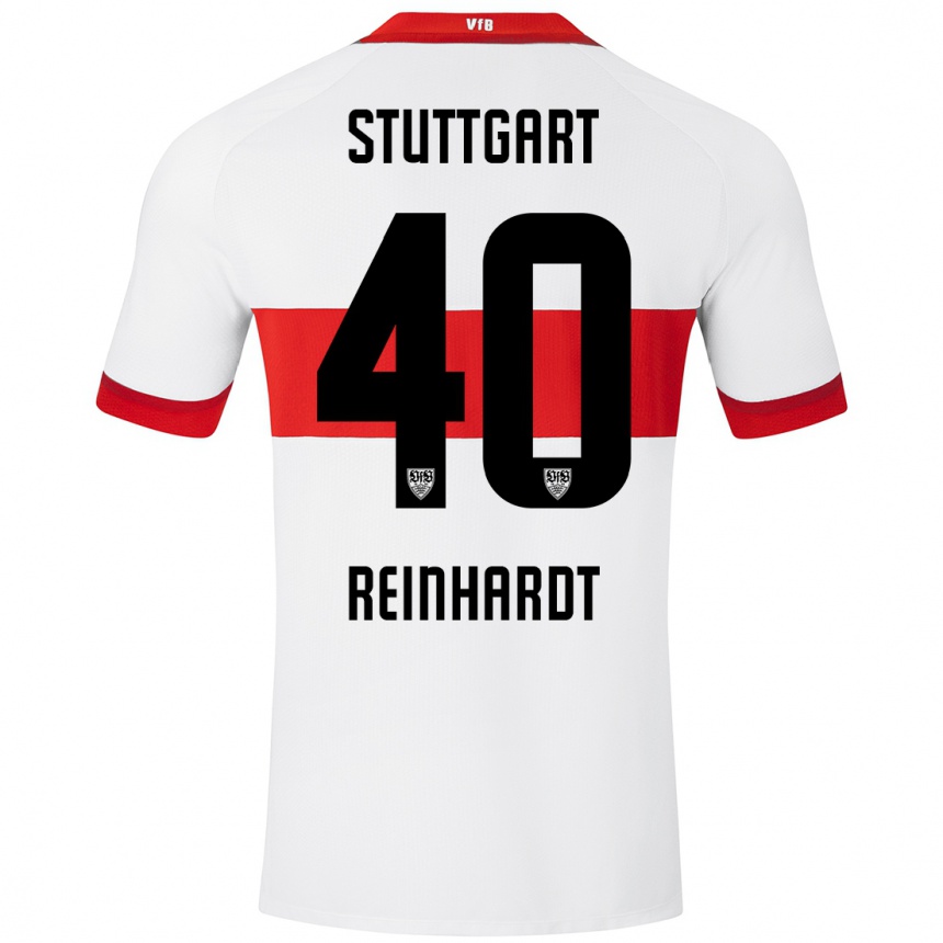 Niño Fútbol Camiseta Peter Reinhardt #40 Blanco Rojo 1ª Equipación 2024/25