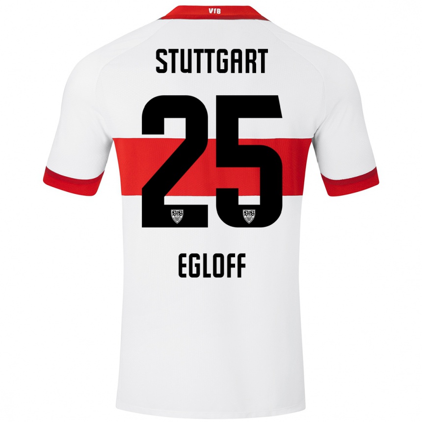 Niño Fútbol Camiseta Lilian Egloff #25 Blanco Rojo 1ª Equipación 2024/25