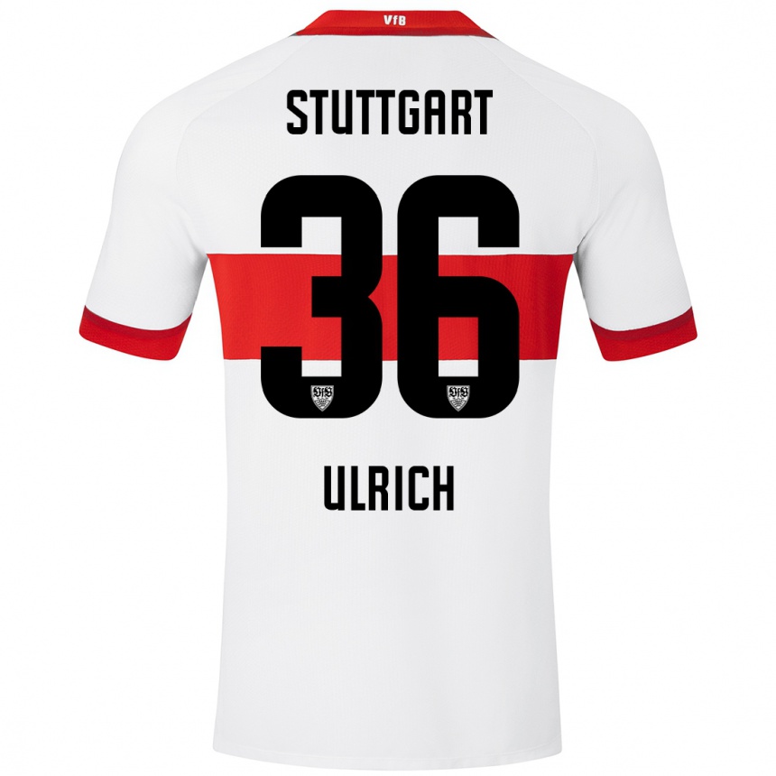 Niño Fútbol Camiseta Laurin Ulrich #36 Blanco Rojo 1ª Equipación 2024/25