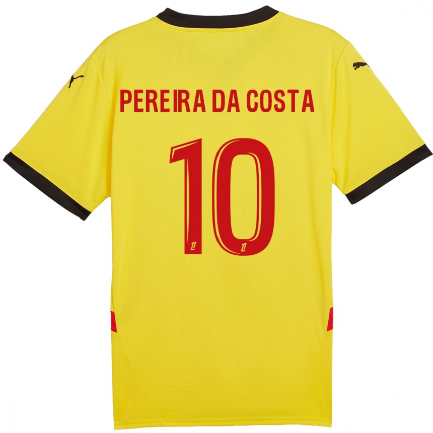 Niño Fútbol Camiseta David Pereira Da Costa #10 Amarillo Rojo 1ª Equipación 2024/25